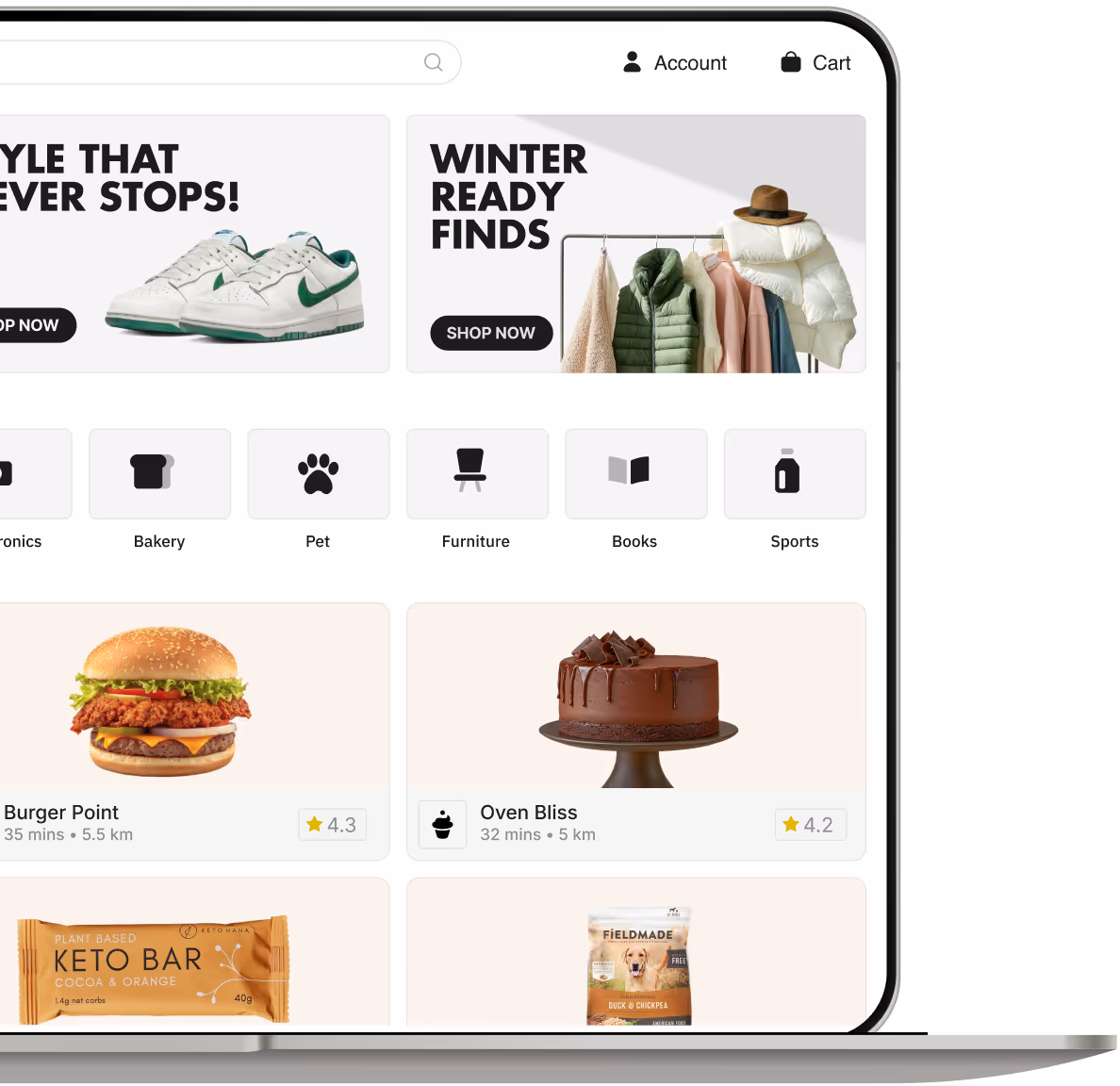 Ordering Website Mockup
